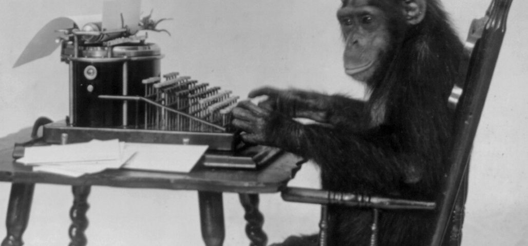 Monkey at a typewriter