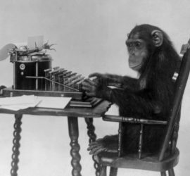 Monkey at a typewriter