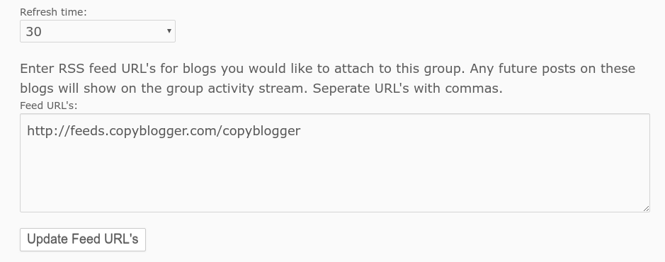 Adding feeds to a group