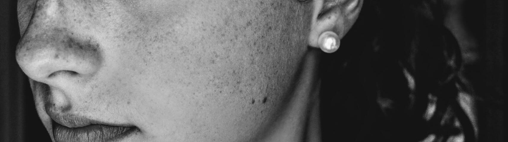 grayscale photo of a woman