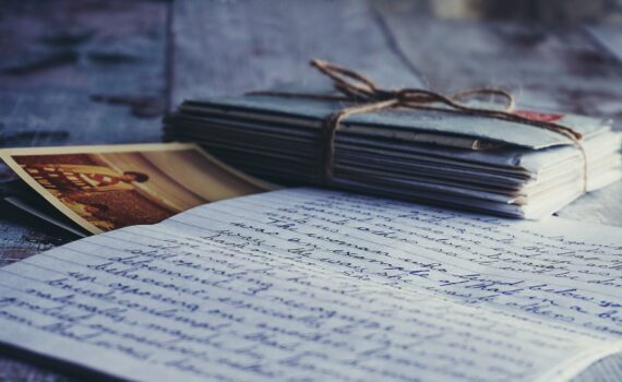 shallow focus of letter paper