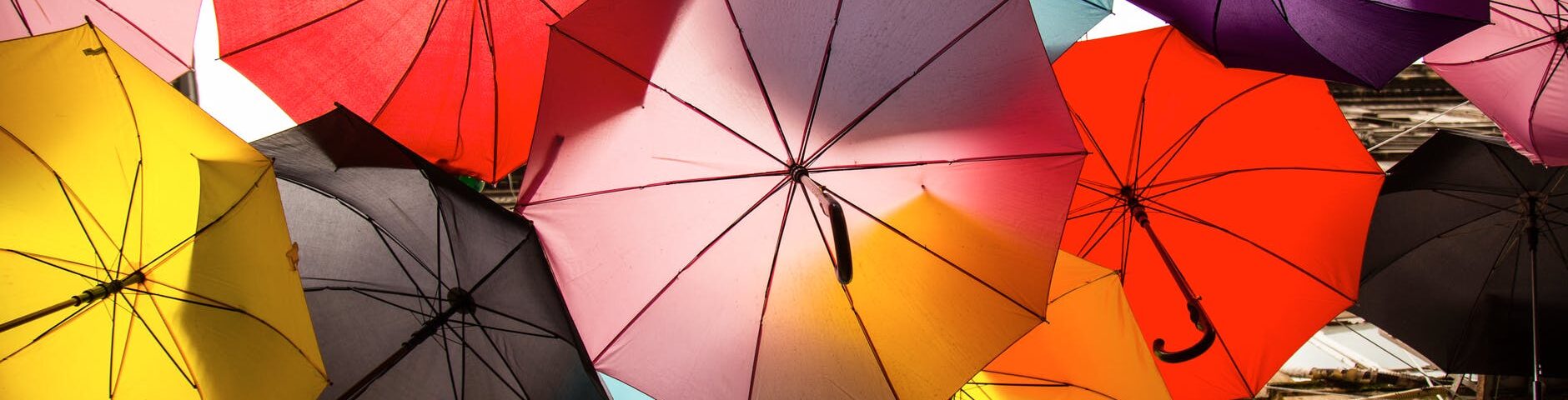 assorted color umbrellas