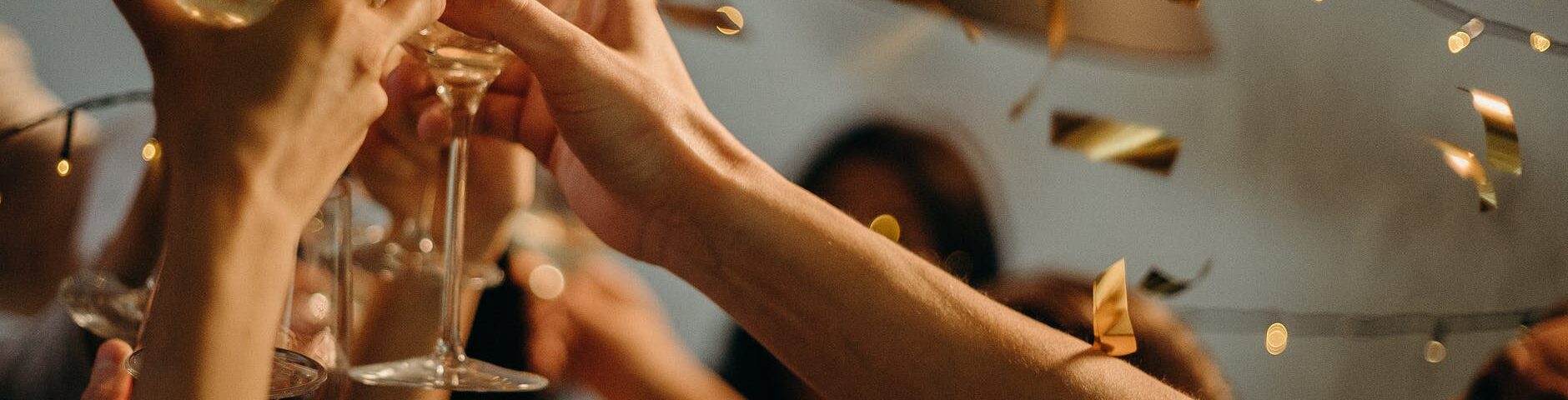 people toasting wine glasses